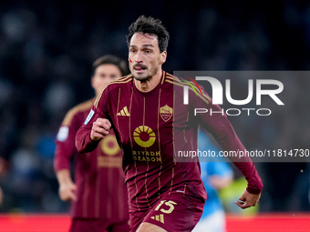 Mats Hummels of AS Roma during the serie Serie A Enilive match between SSC Napoli and AS Roma at Stadio Diego Armando Maradona on November 2...