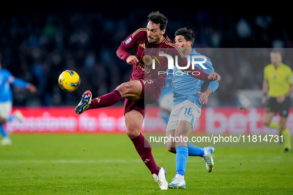 Mats Hummels of AS Roma during the serie Serie A Enilive match between SSC Napoli and AS Roma at Stadio Diego Armando Maradona on November 2...