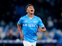 David Neres of SSC Napoli looks dejected during the serie Serie A Enilive match between SSC Napoli and AS Roma at Stadio Diego Armando Marad...