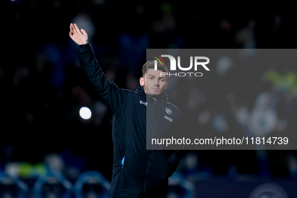 Billy Gilmour of SSC Napoli greets the fans during the serie Serie A Enilive match between SSC Napoli and AS Roma at Stadio Diego Armando Ma...