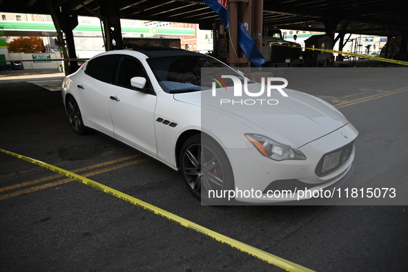 A 32-year-old man is shot multiple times while sitting in a Maserati at Park Avenue and 129th Street in Harlem, Manhattan, New York, United...