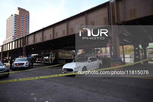 A 32-year-old man is shot multiple times while sitting in a Maserati at Park Avenue and 129th Street in Harlem, Manhattan, New York, United...