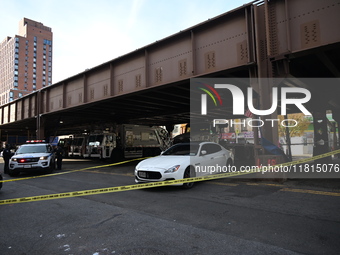 A 32-year-old man is shot multiple times while sitting in a Maserati at Park Avenue and 129th Street in Harlem, Manhattan, New York, United...