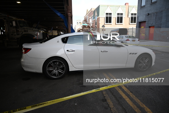 A 32-year-old man is shot multiple times while sitting in a Maserati at Park Avenue and 129th Street in Harlem, Manhattan, New York, United...