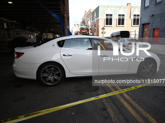 A 32-year-old man is shot multiple times while sitting in a Maserati at Park Avenue and 129th Street in Harlem, Manhattan, New York, United...