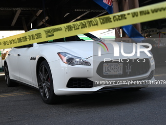 A 32-year-old man is shot multiple times while sitting in a Maserati at Park Avenue and 129th Street in Harlem, Manhattan, New York, United...