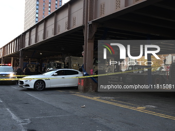 A 32-year-old man is shot multiple times while sitting in a Maserati at Park Avenue and 129th Street in Harlem, Manhattan, New York, United...