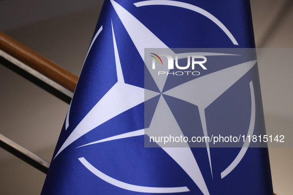 NATO flag is seen in the Ministry of Foreign Affairs in Warsaw, Poland on November 26, 2024. 