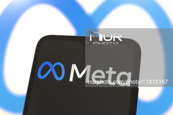 The Meta Platforms, Inc. logo appears on the screen of a smartphone in Reno, United States, on November 27, 2024. (Photo Illustration by Jaq...