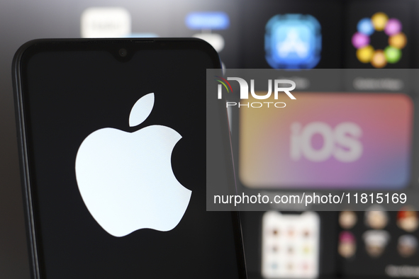 The Apple logo appears on the screen of a smartphone in Reno, United States, on November 27, 2024. (Photo Illustration by Jaque Silva/NurPho...