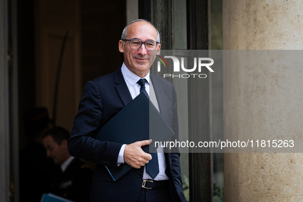 Paul Christophe, the French Minister for Solidarity, Autonomy, and Gender Equality, is seen at the end of the Council of the French Minister...