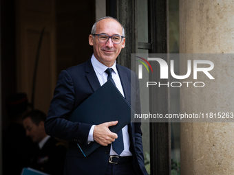 Paul Christophe, the French Minister for Solidarity, Autonomy, and Gender Equality, is seen at the end of the Council of the French Minister...