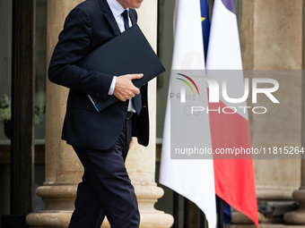 Paul Christophe, the French Minister for Solidarity, Autonomy, and Gender Equality, is seen at the end of the Council of the French Minister...