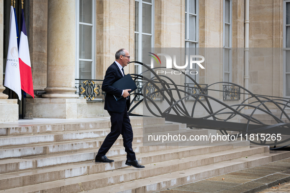 Paul Christophe, the French Minister for Solidarity, Autonomy, and Gender Equality, is seen at the end of the Council of the French Minister...