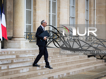 Paul Christophe, the French Minister for Solidarity, Autonomy, and Gender Equality, is seen at the end of the Council of the French Minister...