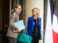 Astrid Panosyan Bouvet, French Minister of Labor and Employment, and Agnes Pannier Runacher, French Minister of Ecology, Energy, Climate, an...