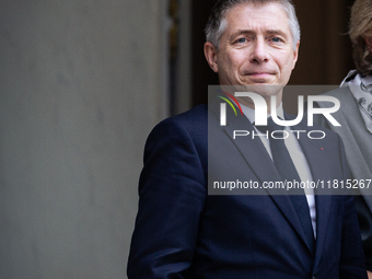 Gil Averous, French Minister of Sports, Youth, and Associations, is seen at the end of the Council of the French Ministers in the main court...