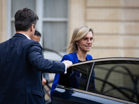 Agnes Pannier Runacher, French Minister of Ecology, Energy, Climate, and Risk Prevention, is seen at the end of the Council of the French Mi...