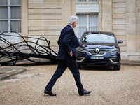 Michel Barnier, the French Prime Minister, is seen at the end of the council of the French ministers in the main courtyard of the Elysee Pal...