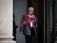 Catherine Vautrin, minister for regional partnership and decentralization, is seen at the end of the council of the French ministers in the...