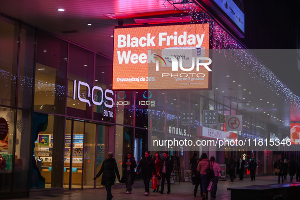 Black Friday Week on Amazon ad is seen in Warsaw, Poland on N ovember 26th, 2024. 