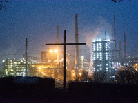 A general view of Thyssenkrupp Steel Europe in Duisburg, Germany, on November 27, 2024, amid site closure and job cuts. (