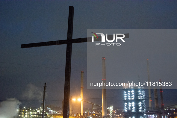 A general view of Thyssenkrupp Steel Europe in Duisburg, Germany, on November 27, 2024, amid site closure and job cuts. 