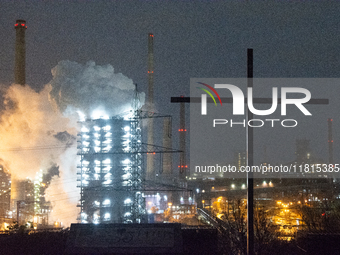 A general view of Thyssenkrupp Steel Europe in Duisburg, Germany, on November 27, 2024, amid site closure and job cuts. (