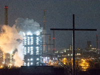 A general view of Thyssenkrupp Steel Europe in Duisburg, Germany, on November 27, 2024, amid site closure and job cuts. (