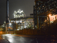 A general view of Thyssenkrupp Steel Europe in Duisburg, Germany, on November 27, 2024, amid site closure and job cuts. (