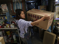 Handcrafted spheres made of blown glass are stored in a cooperative workshop for sale in the Tlahuac municipality, Mexico City, on Christmas...