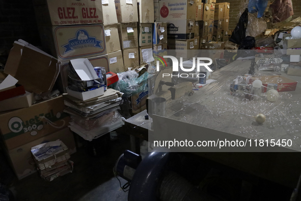 Inside a workshop and cooperative in the Tlahuac municipality, Mexico City, artisans make spheres from blown glass for sale on Christmas and...