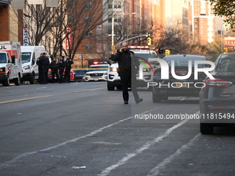 An unidentified man is shot in the chest at East 161st Street and Morris Avenue in the Fleetwood Section of Bronx, New York, United States,...