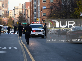 An unidentified man is shot in the chest at East 161st Street and Morris Avenue in the Fleetwood Section of Bronx, New York, United States,...