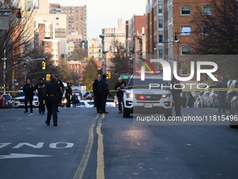 An unidentified man is shot in the chest at East 161st Street and Morris Avenue in the Fleetwood Section of Bronx, New York, United States,...