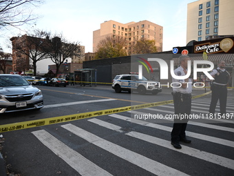 An unidentified man is shot in the chest at East 161st Street and Morris Avenue in the Fleetwood Section of Bronx, New York, United States,...