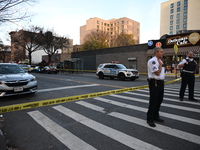 An unidentified man is shot in the chest at East 161st Street and Morris Avenue in the Fleetwood Section of Bronx, New York, United States,...