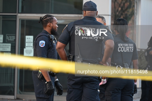 An unidentified man is shot in the chest at East 161st Street and Morris Avenue in the Fleetwood Section of Bronx, New York, United States,...