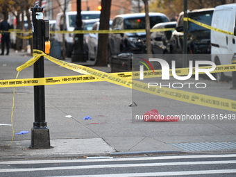 An unidentified man is shot in the chest at East 161st Street and Morris Avenue in the Fleetwood Section of Bronx, New York, United States,...