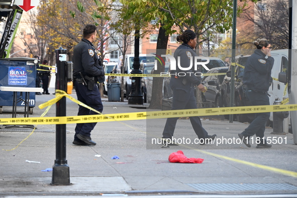 An unidentified man is shot in the chest at East 161st Street and Morris Avenue in the Fleetwood Section of Bronx, New York, United States,...