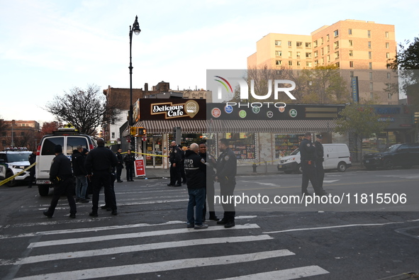 An unidentified man is shot in the chest at East 161st Street and Morris Avenue in the Fleetwood Section of Bronx, New York, United States,...