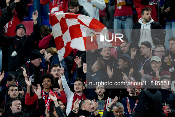 Supporters of Lille during the UEFA Champions League 2024/25 League Phase MD5 match between Bologna FC and LOSC Lille at Stadio Renato Dall'...