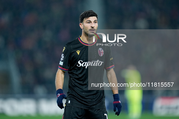 Riccardo Orsolini of Bologna FC looks on during the UEFA Champions League 2024/25 League Phase MD5 match between Bologna FC and LOSC Lille a...