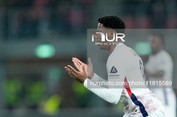 Jonathan David of LOSC Lille looks dejected during the UEFA Champions League 2024/25 League Phase MD5 match between Bologna FC and LOSC Lill...