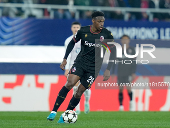 Jhon Lucumi of Bologna FC during the UEFA Champions League 2024/25 League Phase MD5 match between Bologna FC and LOSC Lille at Stadio Renato...