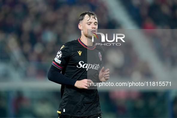 Sam Beukema of Bologna FC looks on during the UEFA Champions League 2024/25 League Phase MD5 match between Bologna FC and LOSC Lille at Stad...