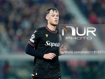 Sam Beukema of Bologna FC looks on during the UEFA Champions League 2024/25 League Phase MD5 match between Bologna FC and LOSC Lille at Stad...