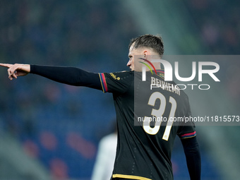 Sam Beukema of Bologna FC gestures during the UEFA Champions League 2024/25 League Phase MD5 match between Bologna FC and LOSC Lille at Stad...