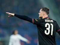 Sam Beukema of Bologna FC gestures during the UEFA Champions League 2024/25 League Phase MD5 match between Bologna FC and LOSC Lille at Stad...