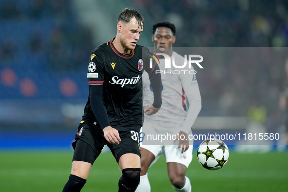 Sam Beukema of Bologna FC during the UEFA Champions League 2024/25 League Phase MD5 match between Bologna FC and LOSC Lille at Stadio Renato...